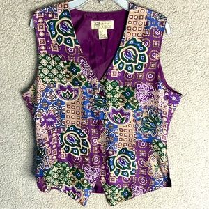 SILK One Resource Floral Vest Womens Size S Small  Y2K Tuxedo